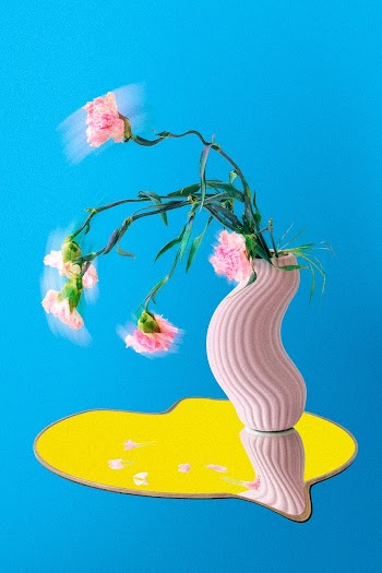 Flower sticker PSD, pink carnation in vase… | Free stock illustration | High Resolution graphic