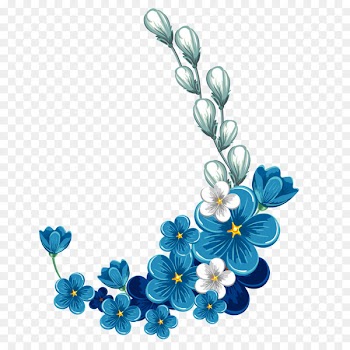 Flower Stock photography Clip art - Vector blue blue and white porcelain flowers 