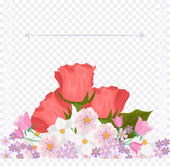 Flower Template Illustration - Handmade Rose Small Daisy Decorative Letter Border 