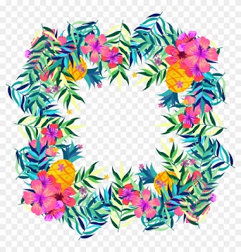 Flower Tropics Fruit Clip Art - Transparent Tropical Flower Border