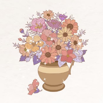 Flower vase aesthetic clipart, glittery | Free PSD Illustration - rawpixel