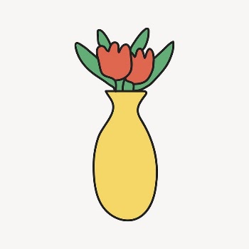 Flower vase clipart, home decor | Free PSD Illustration - rawpixel