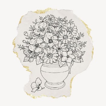 Flower vase drawing, torn paper, | Free Photo Illustration - rawpixel