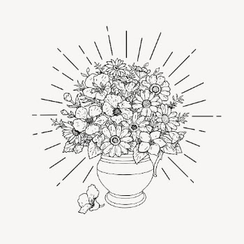Flower vase drawing, vintage decoration | Free PSD Illustration - rawpixel