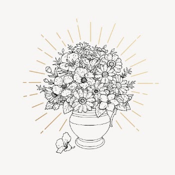 Flower vase drawing, vintage decoration | Free PSD Illustration - rawpixel