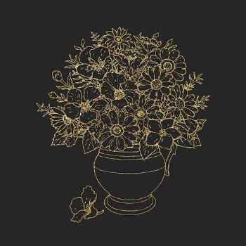 Flower vase gold sticker, aesthetic | Free Vector Illustration - rawpixel