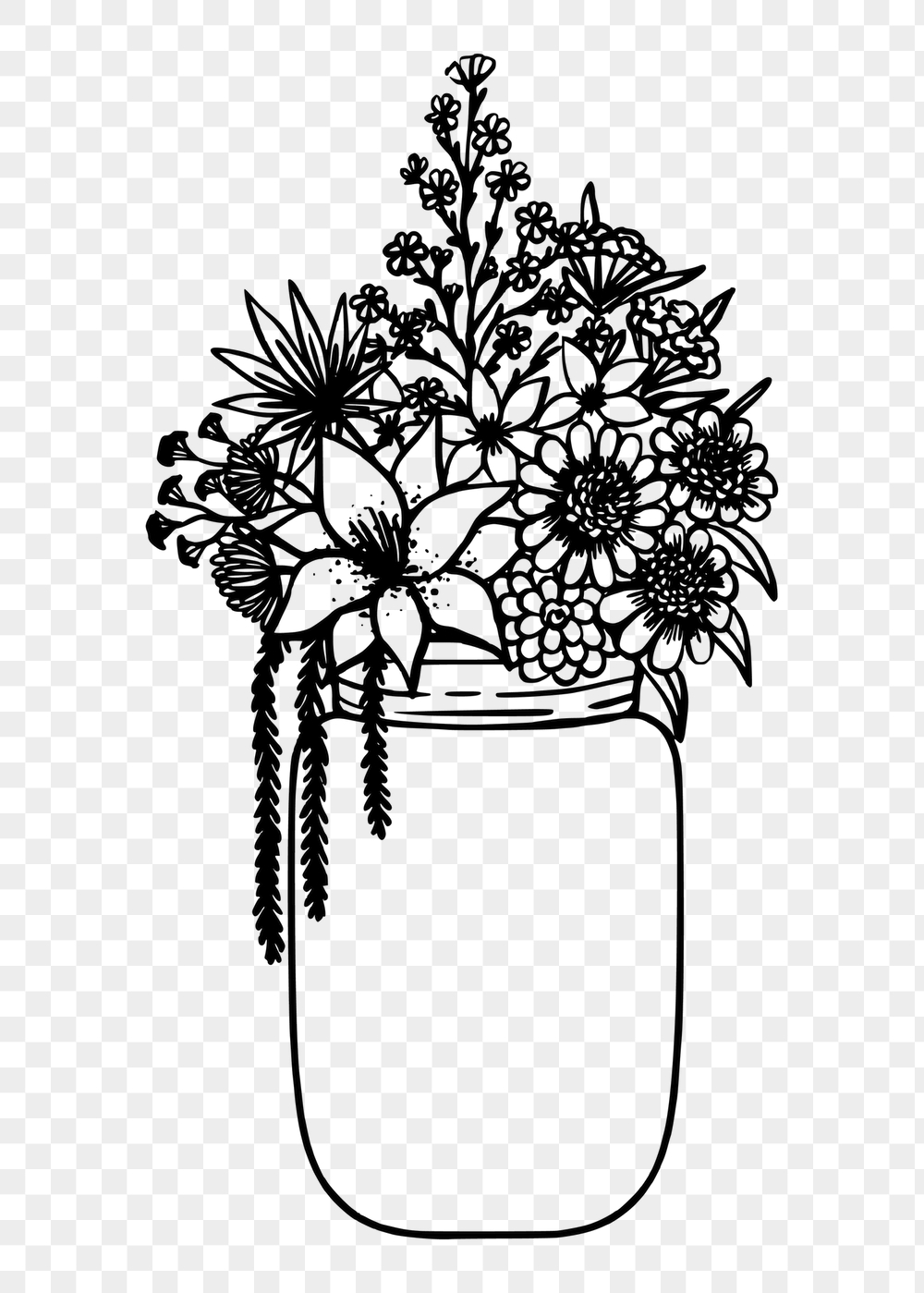 Flower vase png sticker, botanical | Free PNG - rawpixel