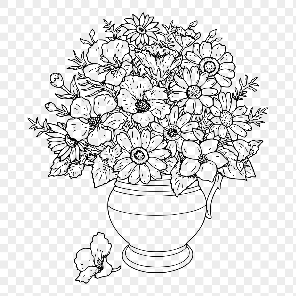 Flower vase png sticker, botanical | Free PNG - rawpixel