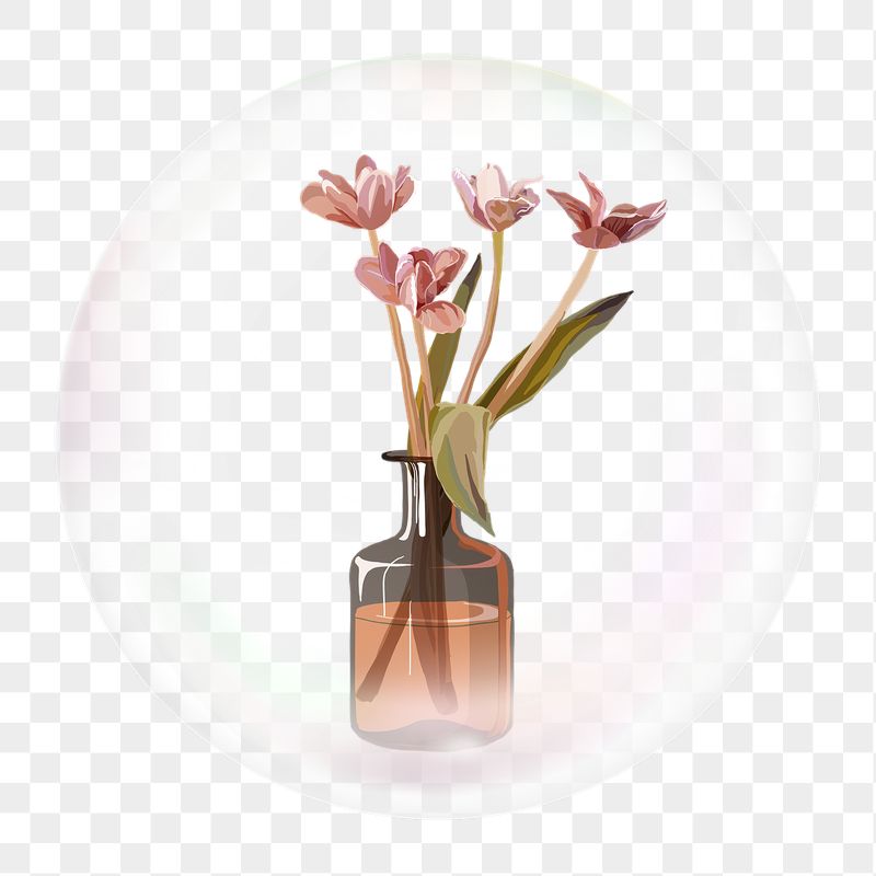 Flower vase png sticker, bubble, | Free PNG - rawpixel