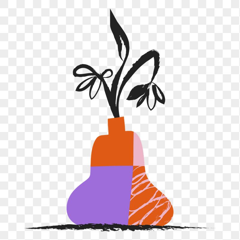 Flower vase png sticker, colorful | Free PNG Illustration - rawpixel