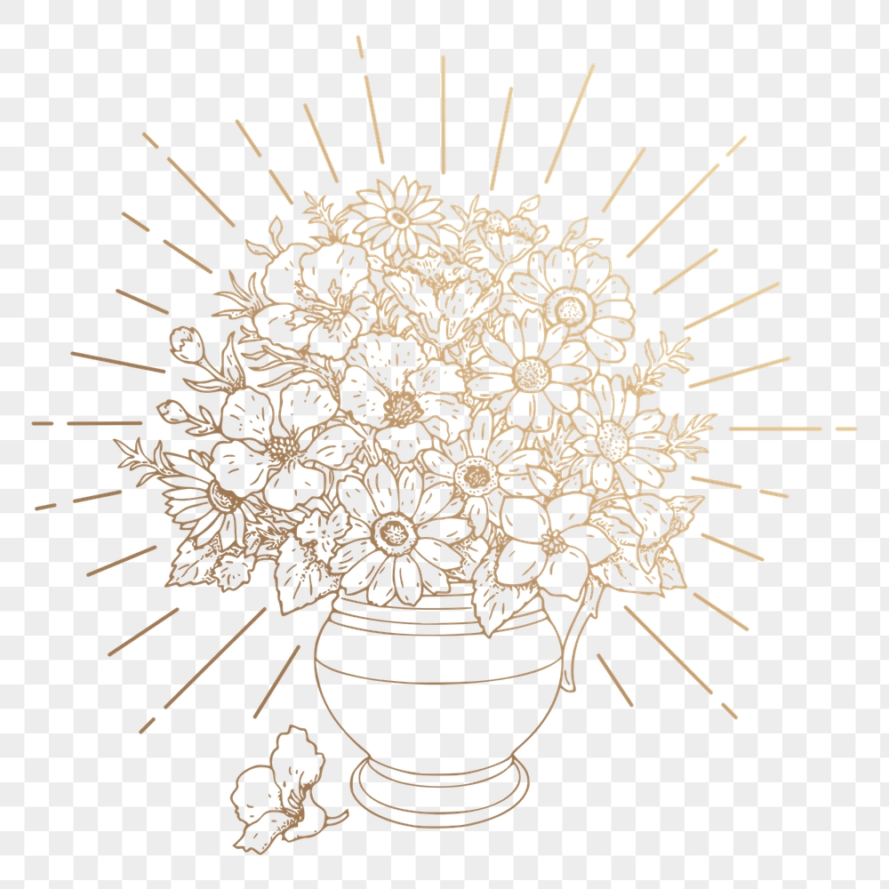 Flower vase png sticker, vintage | Free PNG Illustration - rawpixel