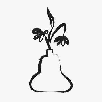 Flower vase sticker, cute doodle | Free PSD Illustration - rawpixel