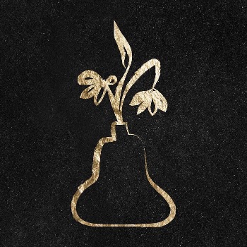 Flower vase sticker, gold aesthetic | Free PSD Illustration - rawpixel