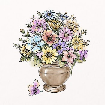 Flower vase watercolor clipart, spring | Free PSD Illustration - rawpixel