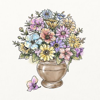 Flower vase watercolor, colorful illustration, | Free Photo Illustration - rawpixel