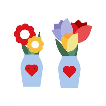 Flower vase with hearts | Free stock vector - 559558