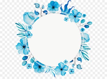 Flower - Watercolor blue wreath title box 