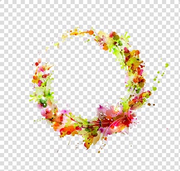 Flower Watercolor painting , Colorful Lace transparent background PNG clipart