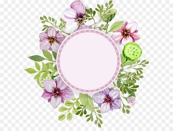 Flower Watercolor painting Label - Delicate watercolor flowers label leaves 