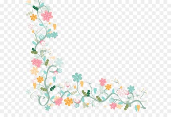 Flower Watercolor painting - Watercolor floral border background vector material 
