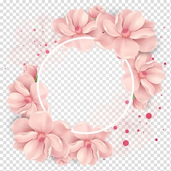Flower Wedding Wreath , cherry decoration, pink floral illustration transparent background PNG clipart