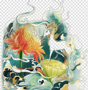 Flower White Lotus seed Illustration, Lotus seeds and white deer pattern safflower transparent background PNG clipart