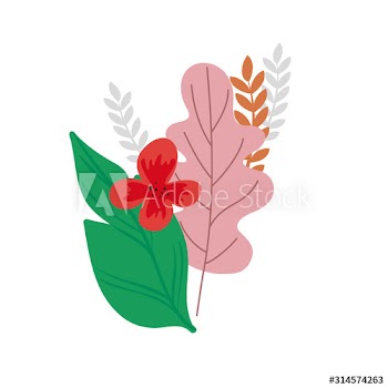 flower with leafs natural design