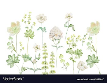 flower with leaves motif