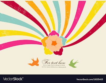 Flower with rainbow vector image