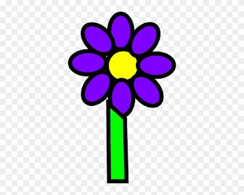 Flower With Stem Clip Art - Purple Flower With Stem Clipart