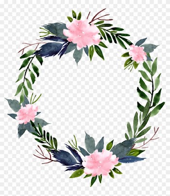 Flower Wreath Clip Art - Round Flower Frame Png