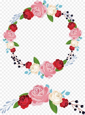 Flower Wreath Garland Ornament - Vector painted garlands 