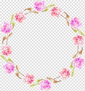 Flower Wreath Garland Rose, Beautifully decorated with garlands of roses transparent background PNG clipart