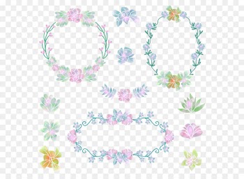 Flower Wreath Garland Wedding - Watercolor wedding garland plants 