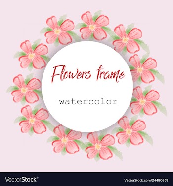 Flower wreath round frame of flowers and leaves vector image