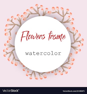 Flower wreath round frame of flowers and leaves vector image