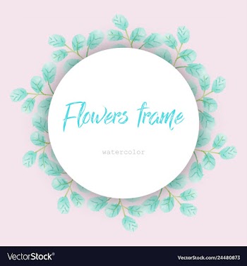 Flower wreath round frame of flowers and leaves vector image