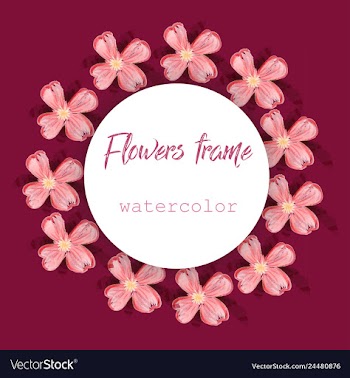 Flower wreath round frame of flowers and leaves vector image