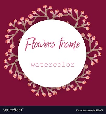 Flower wreath round frame of flowers and leaves vector image