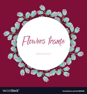 Flower wreath round frame of flowers and leaves vector image