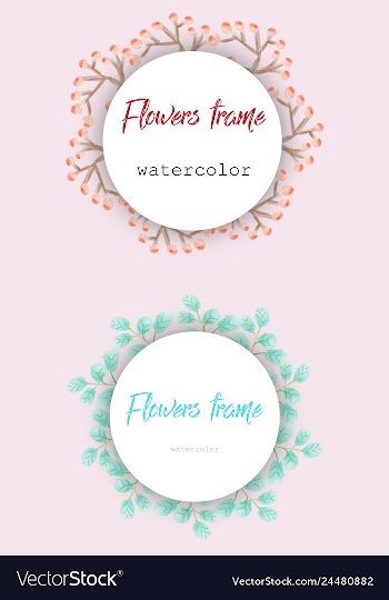 Flower wreath round frame of flowers and leaves vector image
