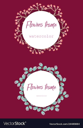 Flower wreath round frame of flowers and leaves vector image