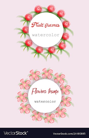 Flower wreath round frame of flowers and leaves vector image