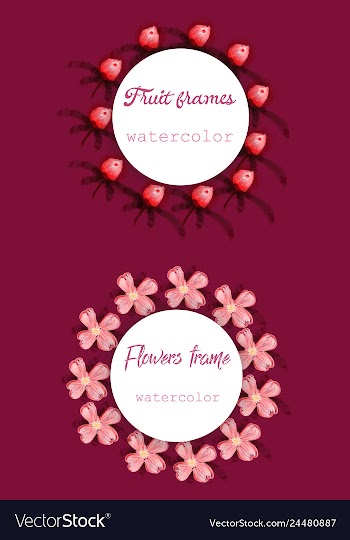Flower wreath round frame of flowers and leaves vector image