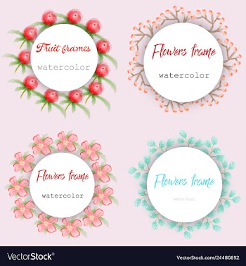 Flower wreath round frame of flowers and leaves vector image
