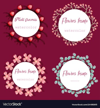 Flower wreath round frame of flowers and leaves vector image