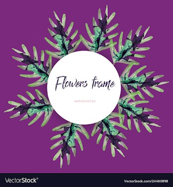 Flower wreath round frame of flowers and leaves vector image