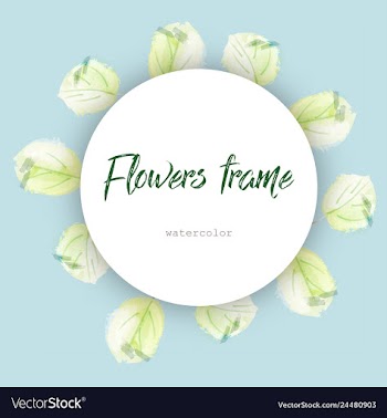Flower wreath round frame of flowers and leaves vector image