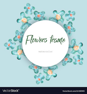 Flower wreath round frame of flowers and leaves vector image
