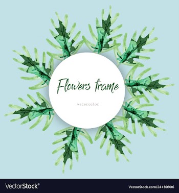Flower wreath round frame of flowers and leaves vector image